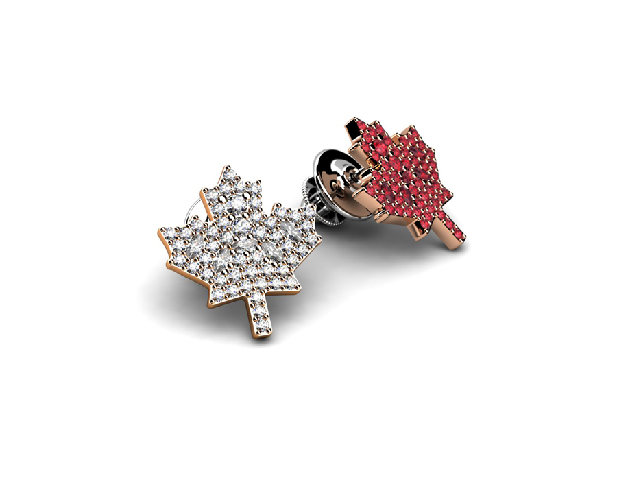 Solitaire Corporate Jewellery: Canadian Leaf Pins