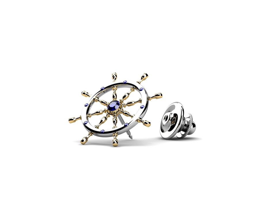 Solitaire Corporate Jewellery: Ship Wheel Pin